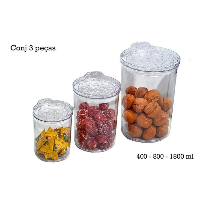 Set of Three Airtight Jars
