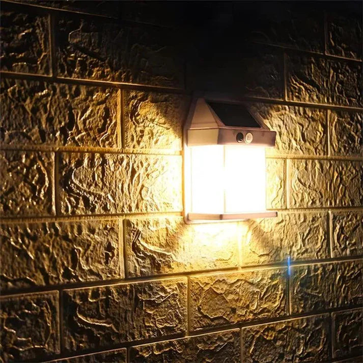 Lamp with Solar Panel, Rechargeable Battery and Presence Sensor